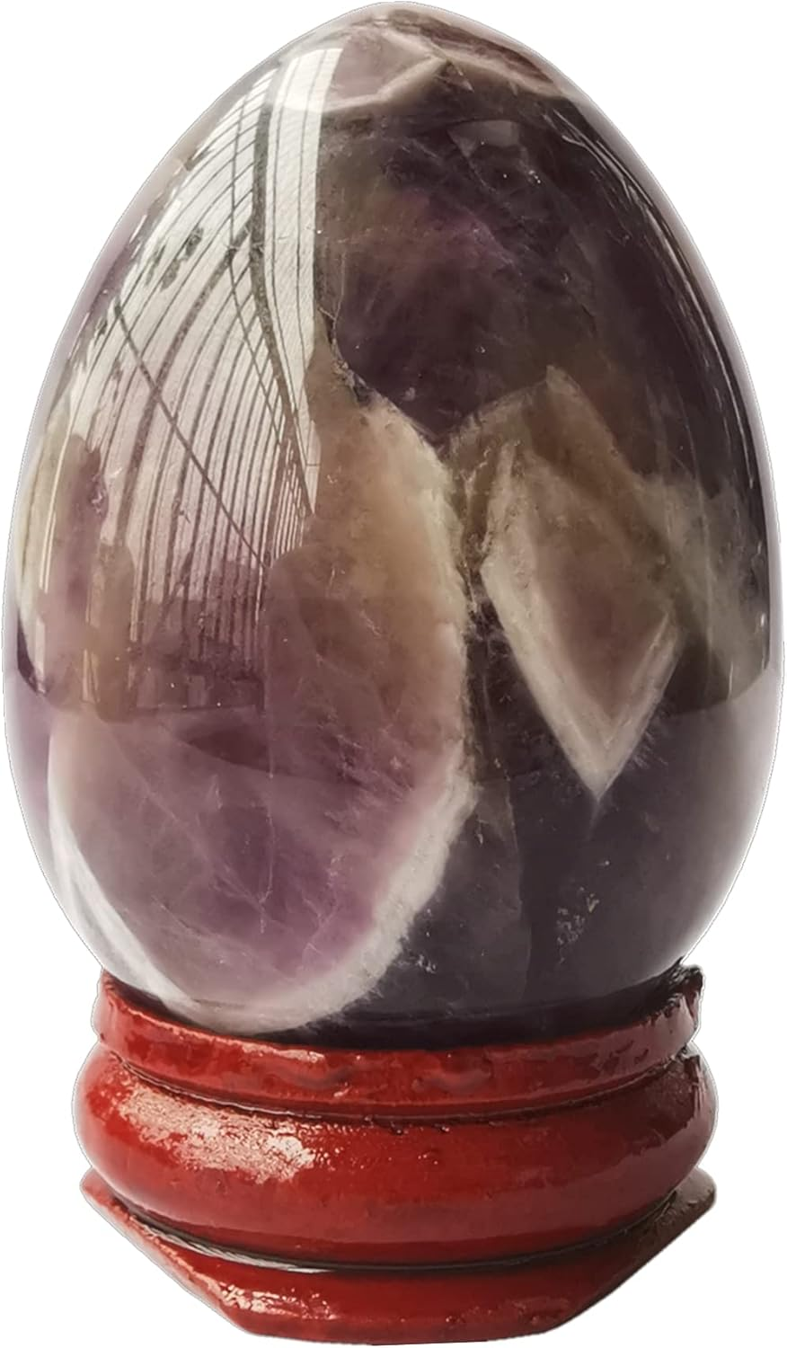 Natural African Bloodstone Egg-Shape Meditation Chakra and Home Decor Balancing Gemstone and Crystals Figurines Kit,1.96"X 1.37"Reiki Healers and Yoga Practioner,With Wooden Stand