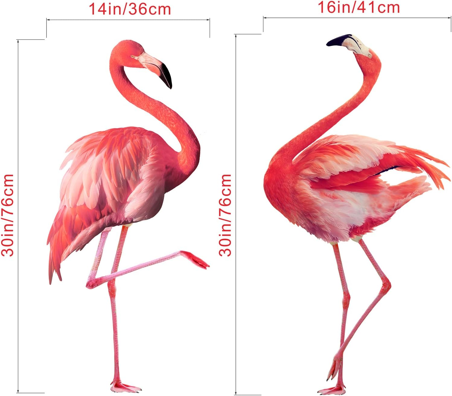 Anfigure Flamingo Wall Decals for Living Room Bedroom Wall Stickers Baby Kids Room Nursery Bathroom Office Wall Decal Corridor Doorway 3D Animal DIY Bird Picture Tv Furniture Home Big Wall Decor image number 3