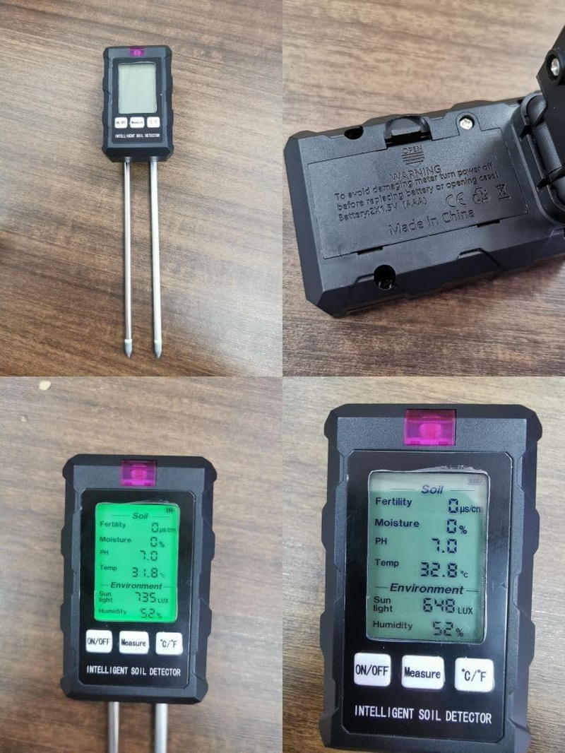 Soil Tester,6-In-1 Soil Moisture Meter with 2 Probes,Soil PH Tester with Light/Temperature/Lcd Display/Humidity for Gardening,Lawn Care,Plant Care,Farm,(Batteries Not Included) image number 6