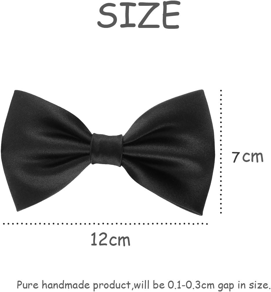Mens Luxurious 100% Silk Pre-Tied Bowtie Solid Bow Ties image number 1