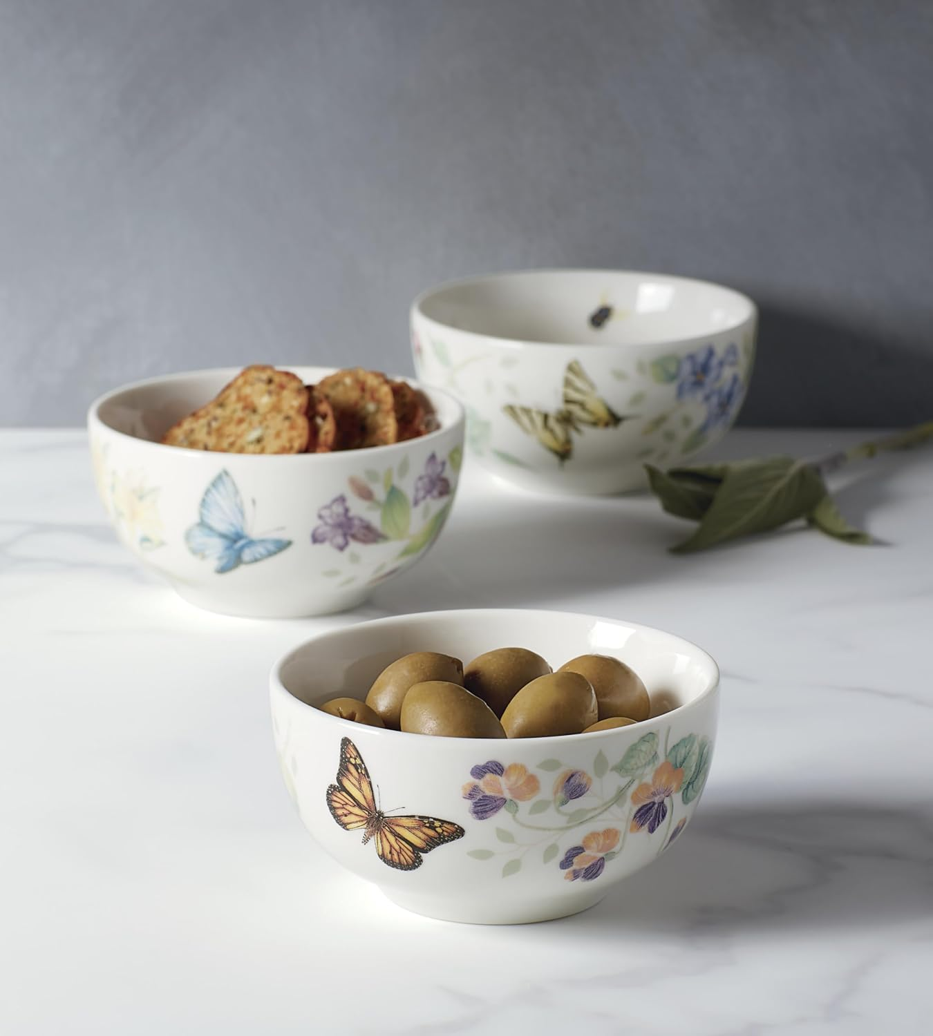 Lenox Butterfly Meadow Kitchen 3-Piece Mini Bowl Set, 1.70 LB, Multi image number 3