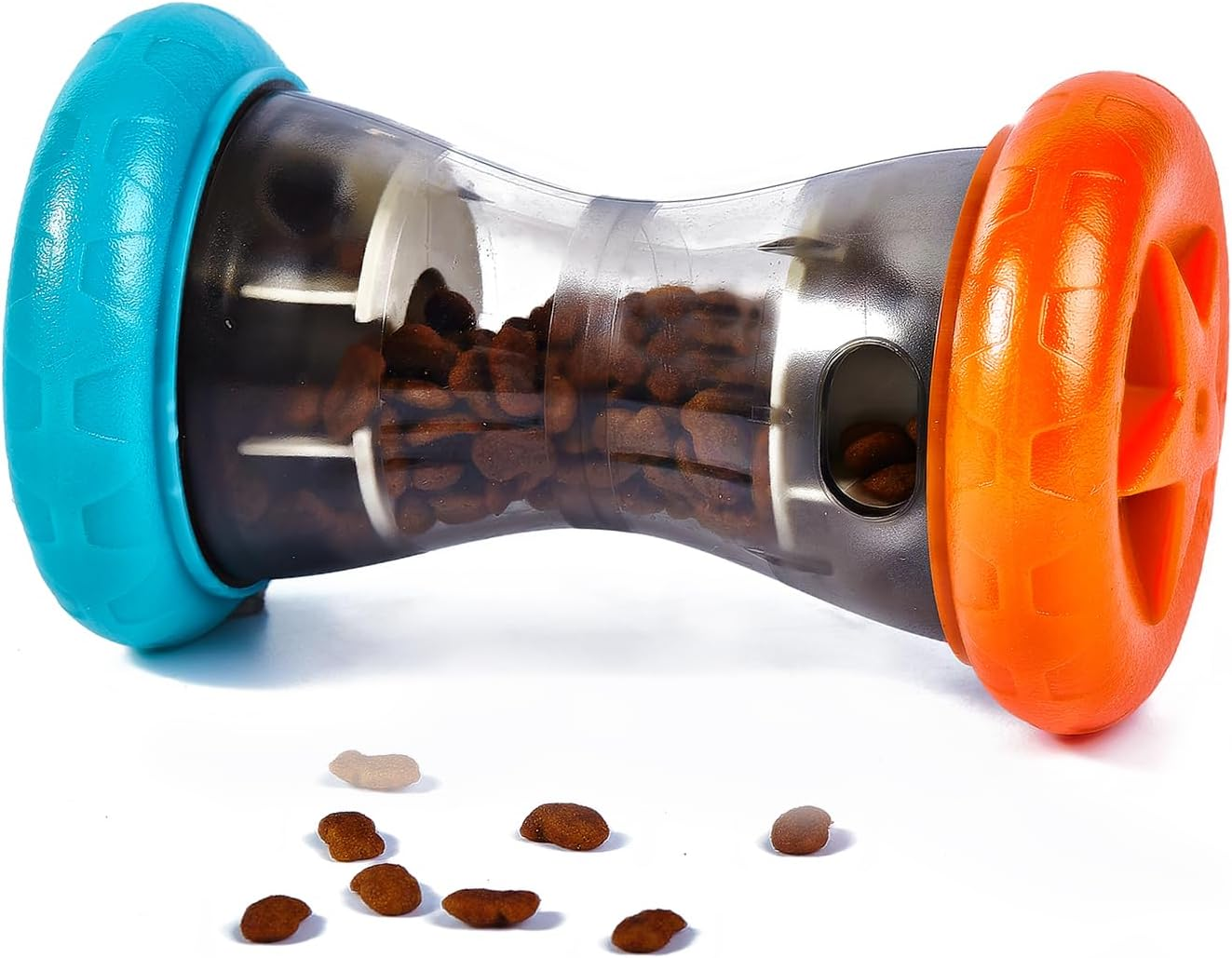 AUSCAT Dog Treat Dispensing Toy, Interactive Puzzle Toys for Small and Medium Breeds, Slow Feeder, Dog Enrichment Toys to Keep Them Busy, Blue Orange(Not for Aggressive Chewers) image number 5