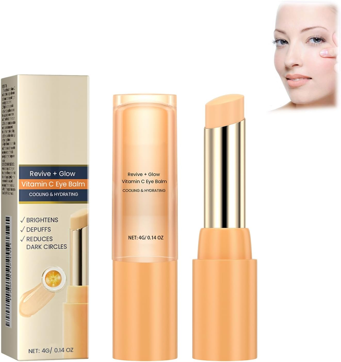 Eye Balm with Vitamin C Brightens and Reduces Puffiness, Multi Correxion Hydrating Eye Stick for Dark Circles and Puffiness, Moisturizing Hydrating Cream Retinol Deep Wrinkle Serum (1Pcs)