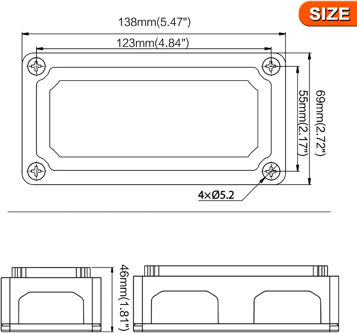 300A Bus Bar Box Heavy Duty Module Design Nickel Plated Brass Buss Battery Power Distribution 4Xm8(5/16") Stainless Steel Terminal Studs Marine Ground DC12 24 48V（Red） - Redblack image number 7