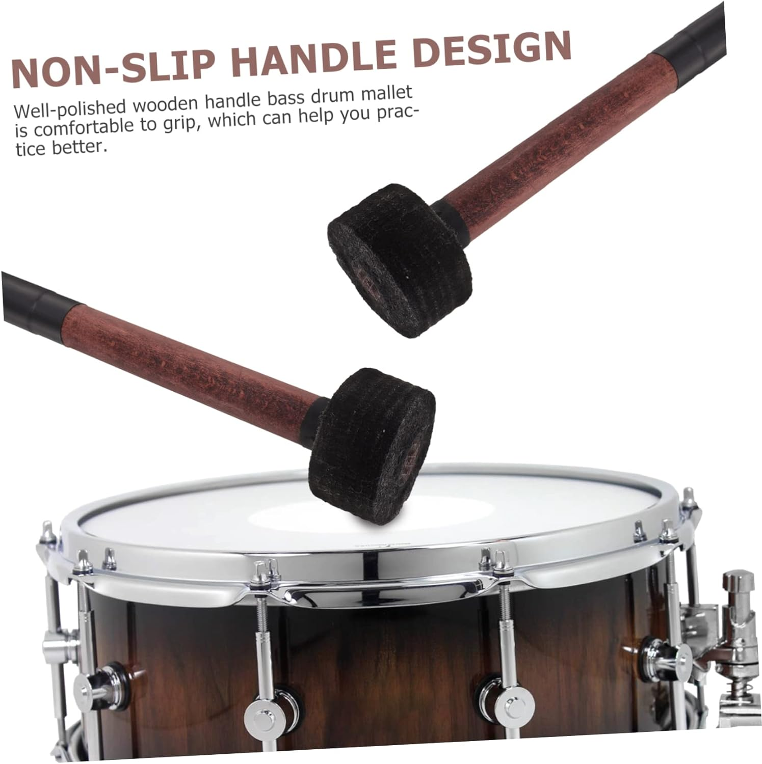 Slip Drum Sticks Bass Drum Mallet for Marching Band Performance Percussion Stick Replacement Musical Instrument Accessory image number 4