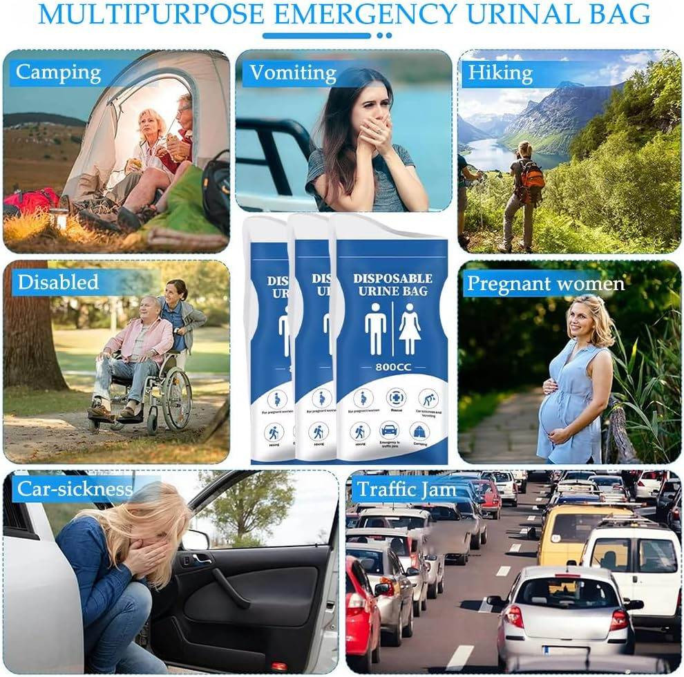 12-Pack Urine Bags, 800 ML Leak-Proof Travel Urine Bags, Portable Vomit Bag, with Solidifying Gel, Anti-Odor, Suitable for Cars, Camping, Traffic Jams image number 5