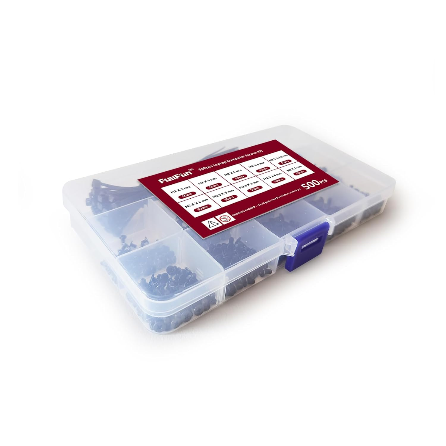 500Pcs M2 M2.5 M3 Laptop Notebook Computer Replacement Screws Kit, Countersunk Flat Head Phillips Screws Set, SSD M.2 Electronic Repair Accessories for Sony DELL Samsung IBM HP Toshiba image number 3