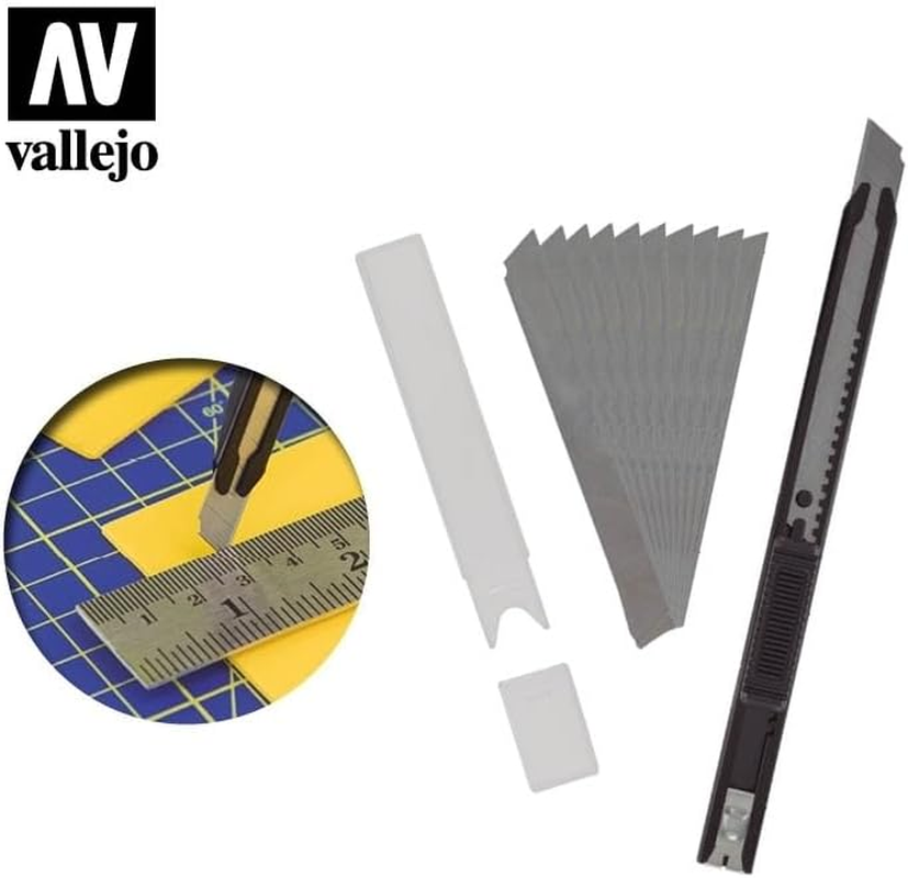 Vallejo Hobby Tools Slim Snap-Off Knife & 10 Blades) image number 1