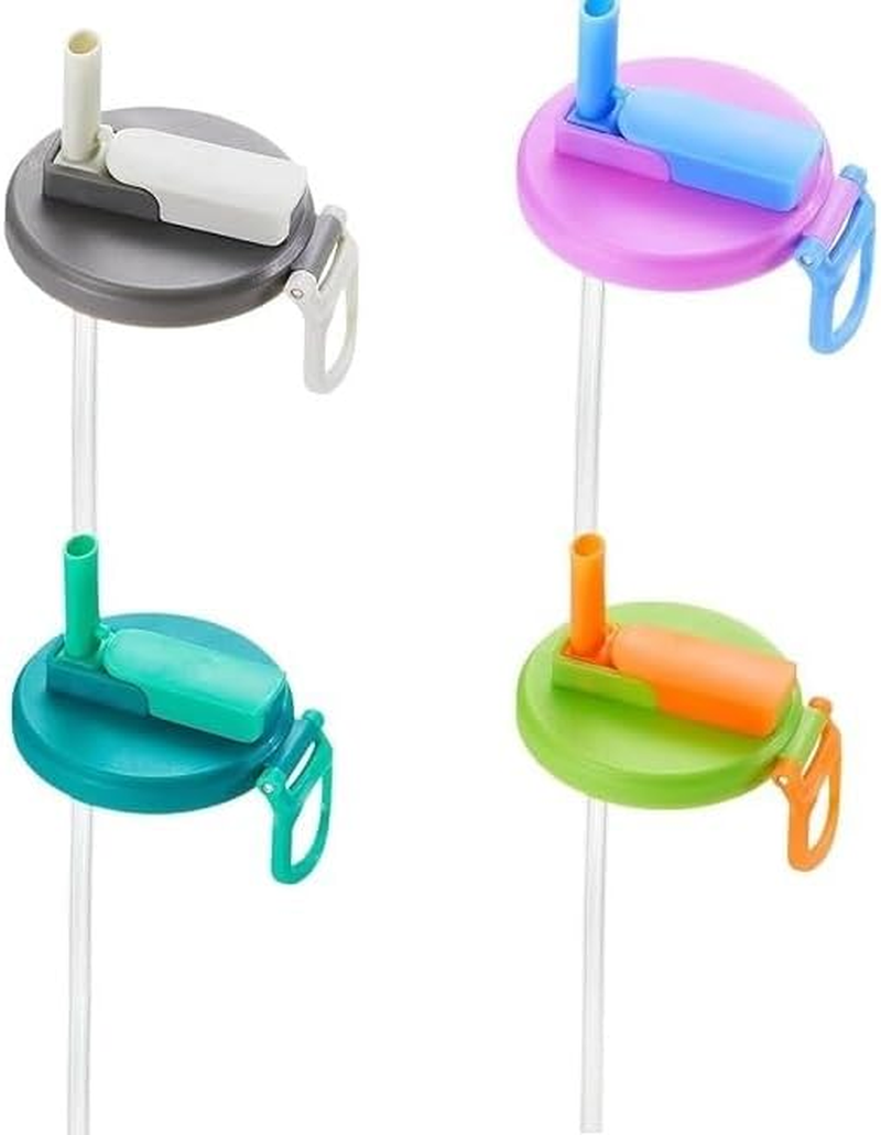 4-Pack 4 Color Soda Can Lids,Color Soda Can Lids with Straws,Reusable Pop Can Lids，Covers &ndash; Can Caps, Topper &ndash; Can Saver,Stopper &ndash; Fits Standard Soda Cans image number 6