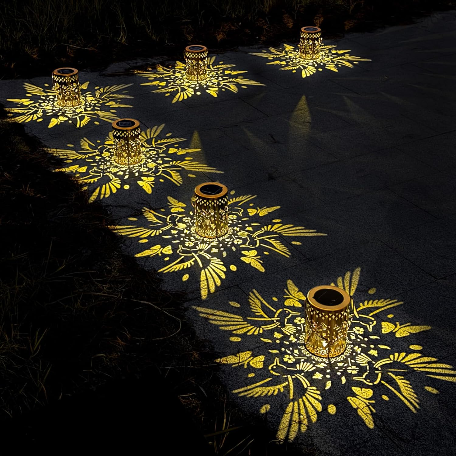 Solar Lanterns Outdoor Waterproof Hummingbird Garden Decor Lantern Birthday Gifts for Women Mom Grandma, Hanging Solar Lights Metal Solar Decoration outside for Yard, Patio, Backyard, Porch, 2 Pack image number 6