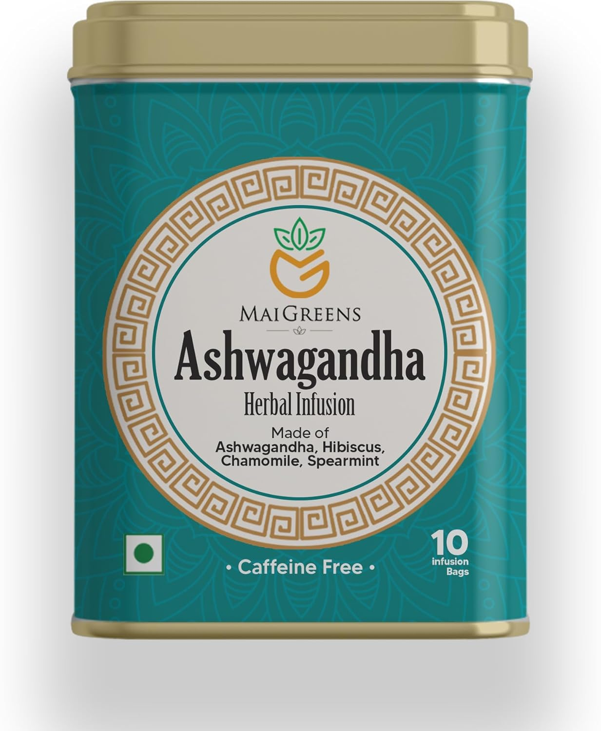 Mai Greens Ashwagandha Herbal Infusion &ndash; 10 PLA Pyramid Tea Bags | Caffeine-Free Adaptogenic Tea for Stress Relief & Sleep Support | Natural & Vegan image number 4