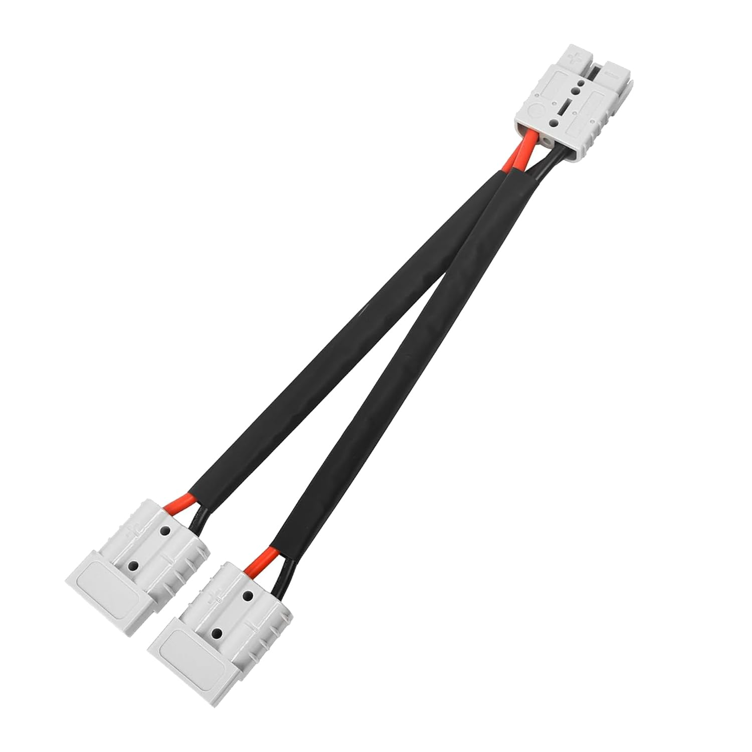 SILHOL 50 Amp Anderson Double Y Splitter Cable, 300Mm1 to 2 Anderson Plug Connector Double Y Adapter, 10 AWG 6Mm Battery Cable for Car, Truck, RV, Trailer, Winch, Forklift, Solar and Wind Systems image number 1