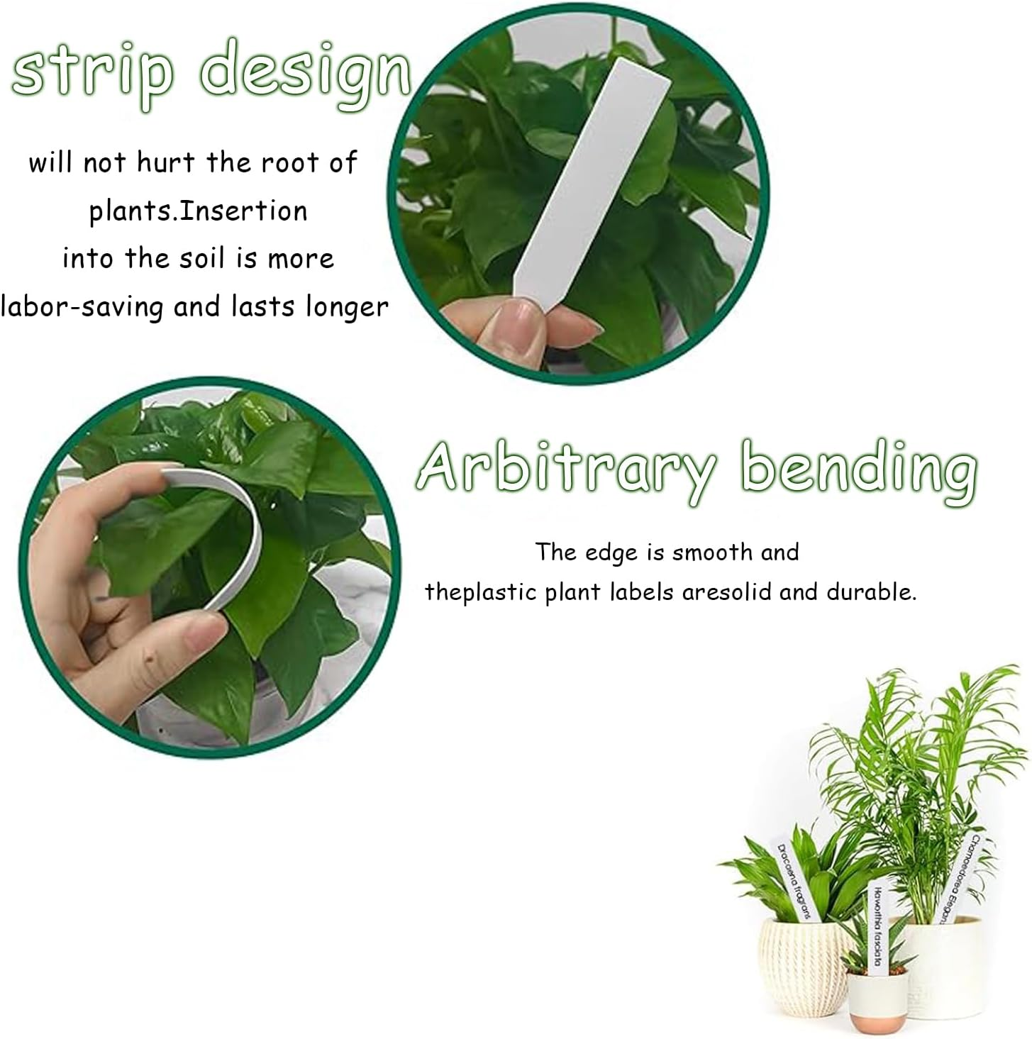 WEZCHUGHAOL 300PCS Waterproof Outdoor Garden Markers, Plastic Plant Tags for Nursery Seeds & Plants with Bonus Permanent Marking Pen &ndash; Durable Plant Labels for Gardening image number 4