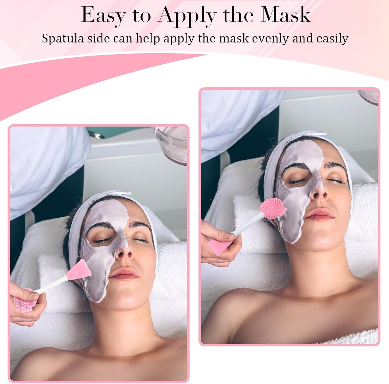 Yangshengyi Silicone Face Scrubbers Face Mask Brushes, 2Pcs Silicone Facial Cleansing Brush with 3 Designs, Face Mask Brush Face Mask Applicator Exfoliating Lip Brush Facial Cleansing Brushes with Bristles image number 2