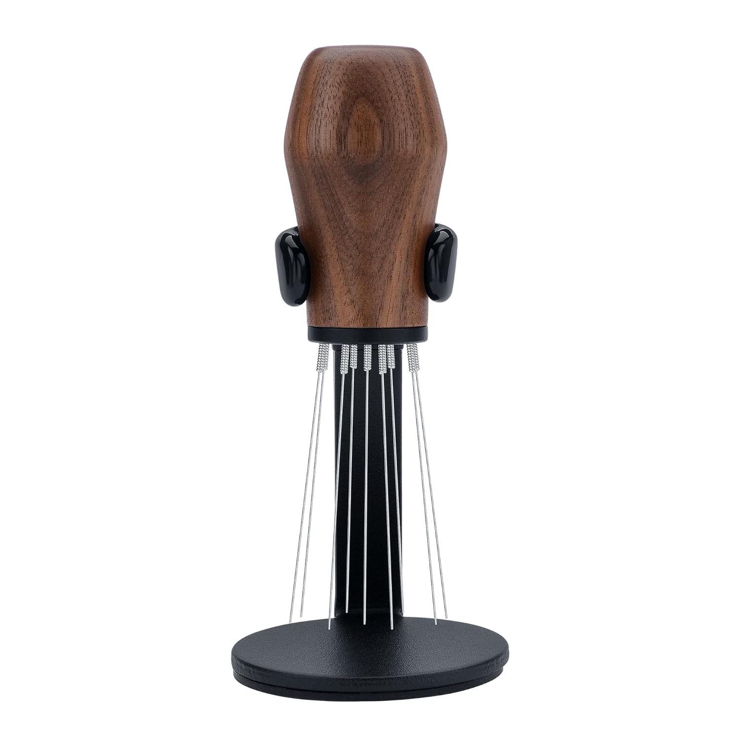 Normcore WDT Distribution Tool with Stand V3, Weiss Distribution Technique, 9 Prong Needle Espresso Stirrer, American Walnut Wood Handle - Bronze image number 7