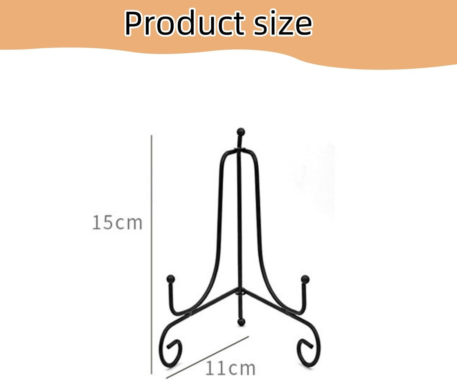 Plate Stands for Display, 4 Pcs Plate Holder Display Stand,6 Inch Metal Iron Picture Frame Holders Stand for Book Photo Small Easels Plaque Dish Art Tabletop Decorative Black image number 6