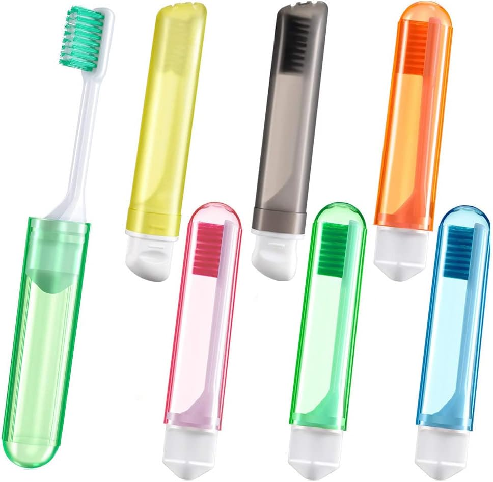 Folding Soft Bristles Toothbrush, 6Pcs Foldable Toothbrush for Travel & Camping, Portable with Box image number 5