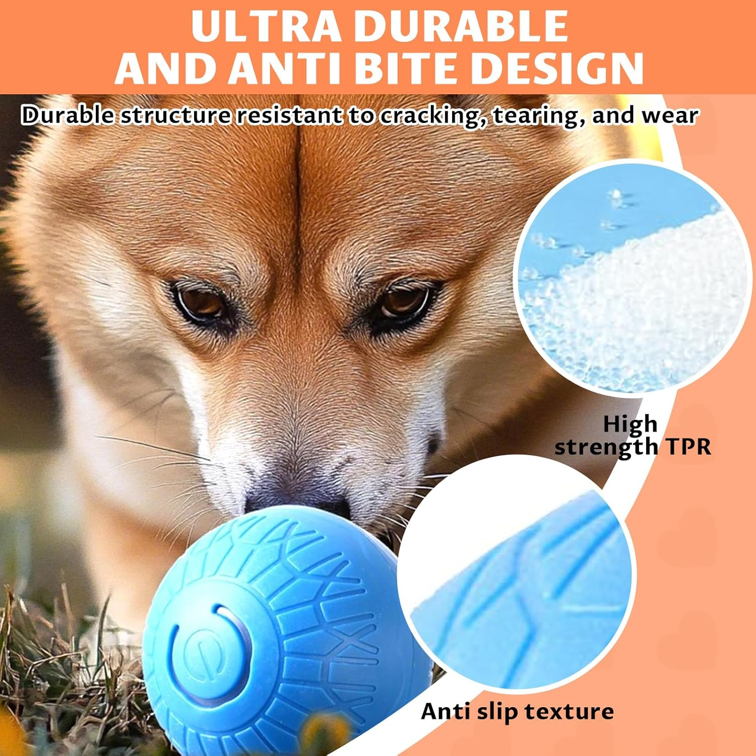 VCCLFSIA Interactive Dog Ball, 2025 Upgrade Self-Moving Vibrating Dog Ball Pets Bounce Balls, Smart Rolling Jumping Balls for Dogs Cats image number 5