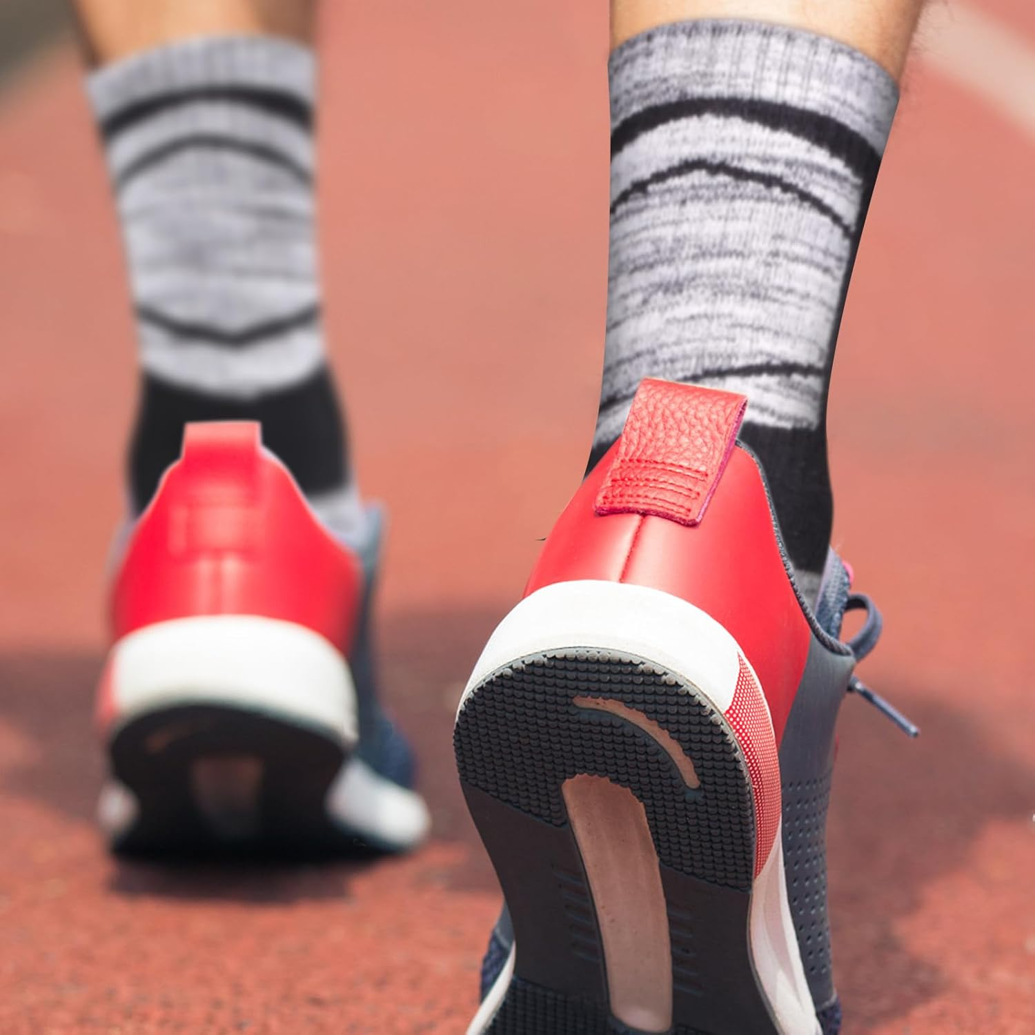 YUEDGE Men'S Cushioned Hiking Sports Socks Breathable Wicking Work Socks Padded Safety Boot Socks Casual Athletic Crew Socks for Men, 5 Pairs image number 6