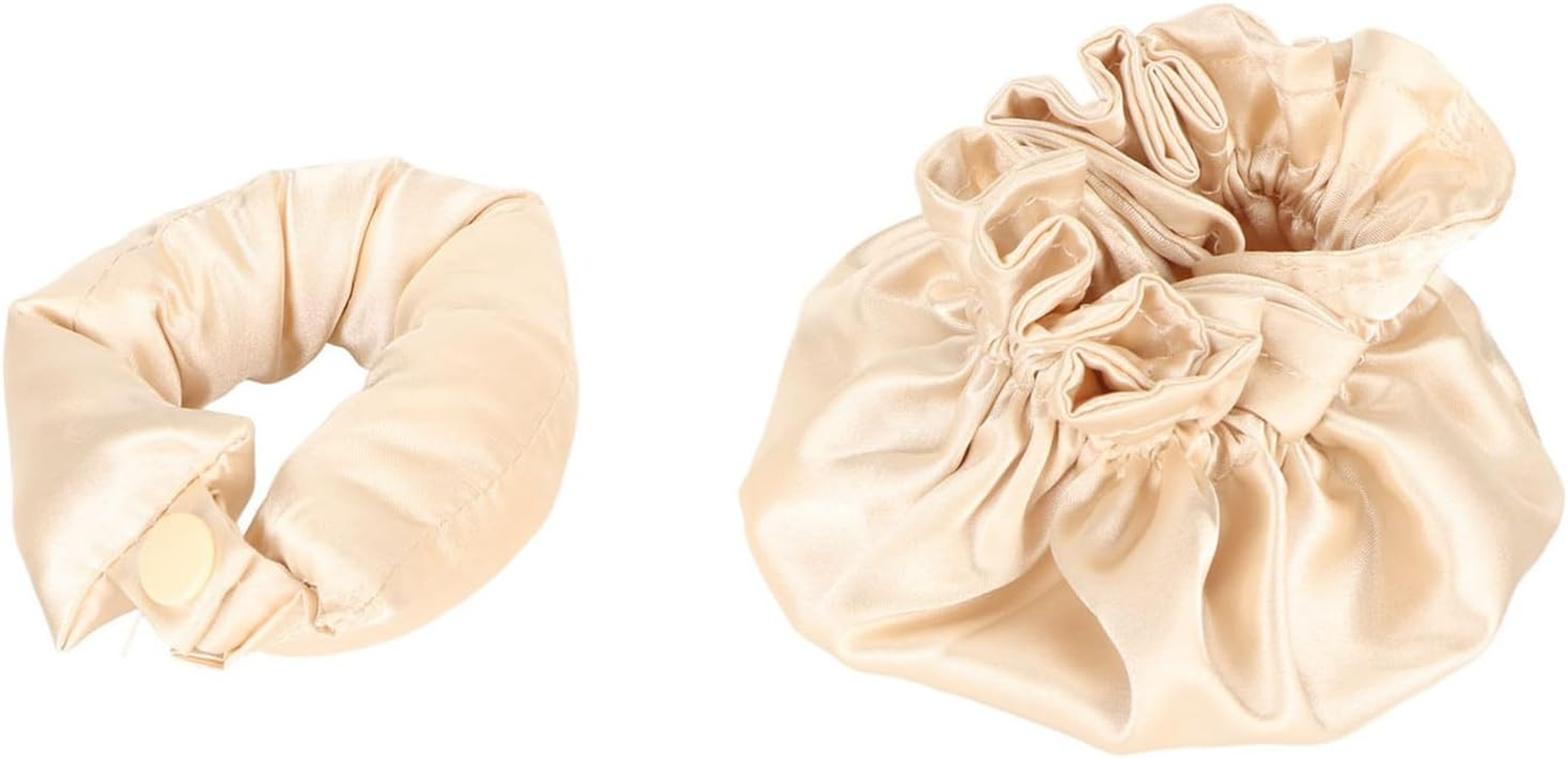 Heatless Curls Headband, Soft Cloth Hair Heatless Curler Bun for Hairdresser for Overnight (Beige) image number 1