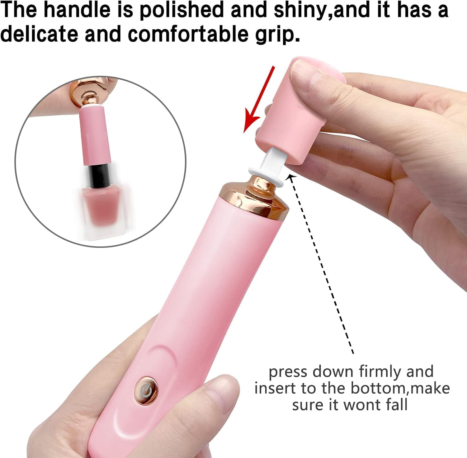 Electric Nail Polish Mixer, Portable Eyelash Glue Mixer, with 2 Adapters and 8 Kinds of Liquid Uniform Mixers of Different Calibers(Pink) image number 1