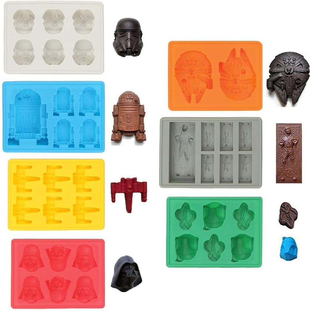 Winonarri Characters Silicone Ice Cube Trays Ideal for Chocolate, Ice Cubes, Jelly, Candy, Dessert, Bakeware Soap and Candle (Set of 7) image number 5