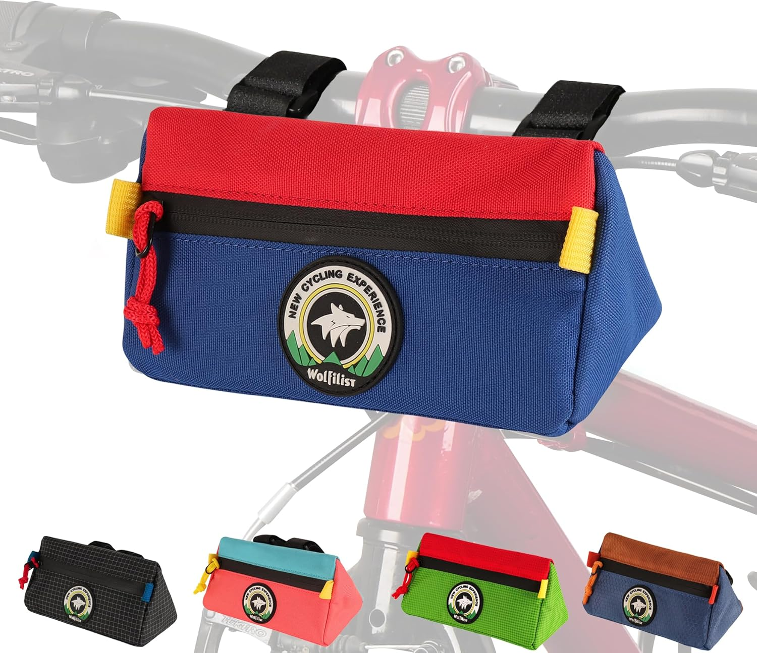 Bike Handlebar Bag, Kids Bicycle Front Basket Pack,Waterproof Bikes Bag,Small Bicycle Handle Bar Bag for Boys Girls Men Women (Black)