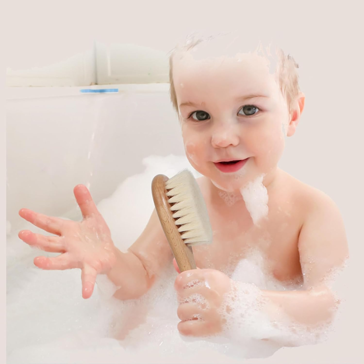 4PC Baby Comb Set-Soft Bristle Goat Hair Brush for Kids,Toddler Hair Brush Grooming Kit for Newborns & Toddlers,Wooden Baby Hair Brushes image number 2