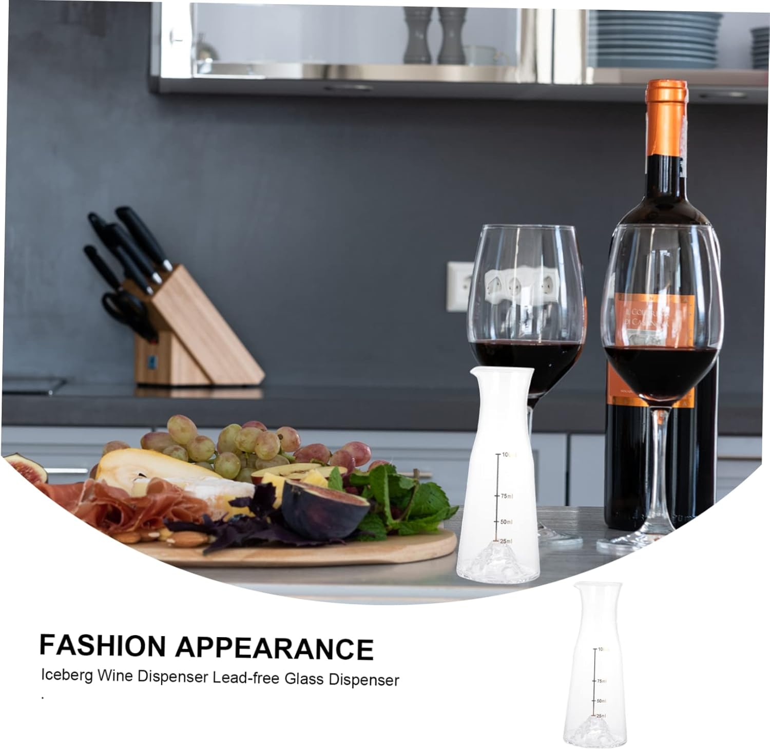 UTHCLO Glass Wine Dispenser Handheld Decanter for Wine Elegant Whiskey Decanter image number 2