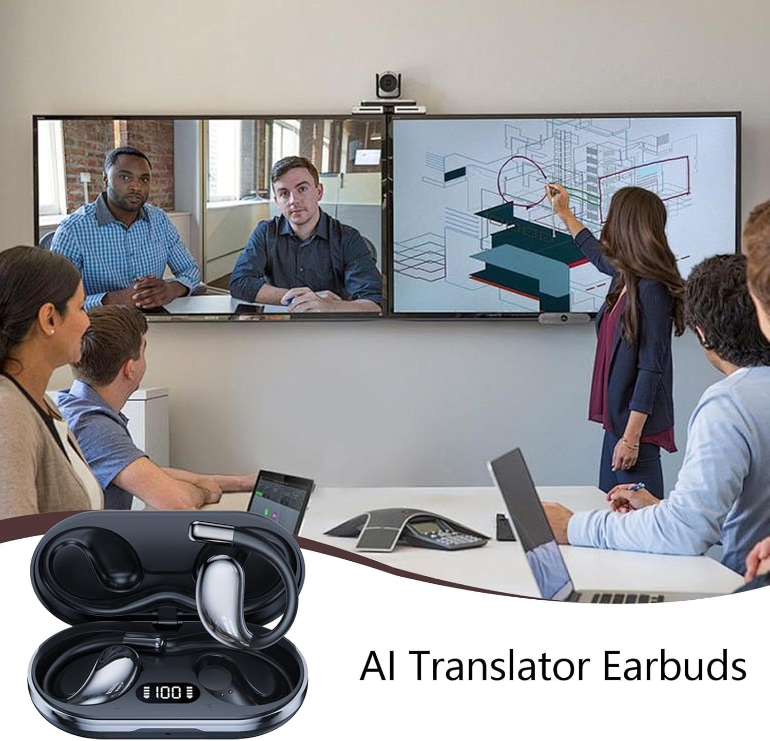 AI Translator Earphones - Voice Translator Earphones - 144 Languages AI Translator Earphones - Real Time AI Translator Earphones, 60 Hours Long Life and Hifi Sound, Immersive Translation image number 6