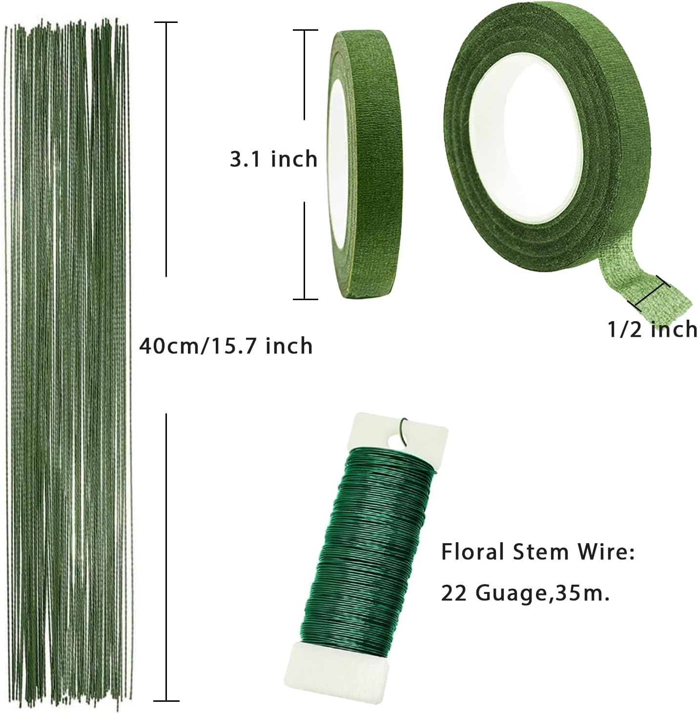 6 Pcs Floral Arrangement Kit,4 Floral Tape and Paddle Floral Wire,26 Gauge Floral Wire Stems,Flower Arranging Supplies for Bouquets, DIY Crafts, and Wreath Making