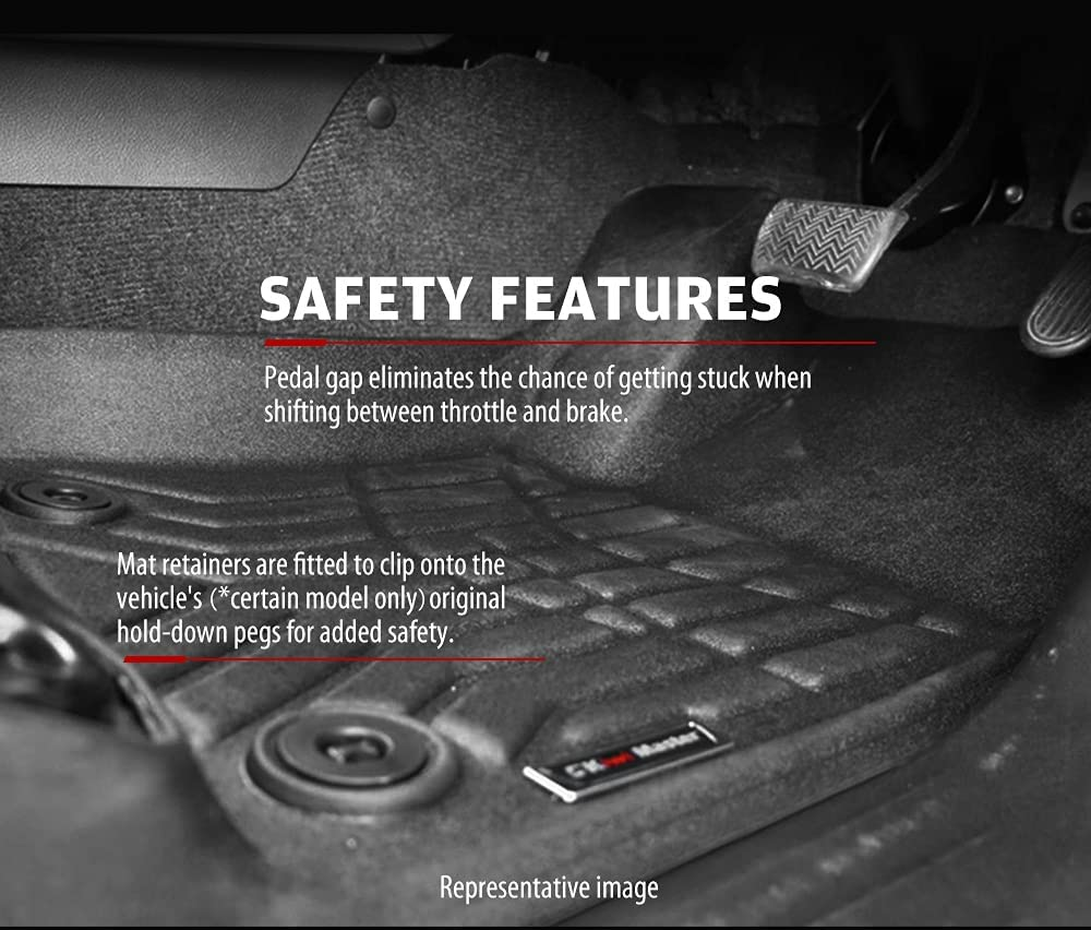 KIWI MASTER Car Floor Mat Fit for CX-5 KF 2017-2022 - 3D TPE Anti-Slip Floor Mats Front & Rear Liner Waterproof, All Weather Protection image number 3