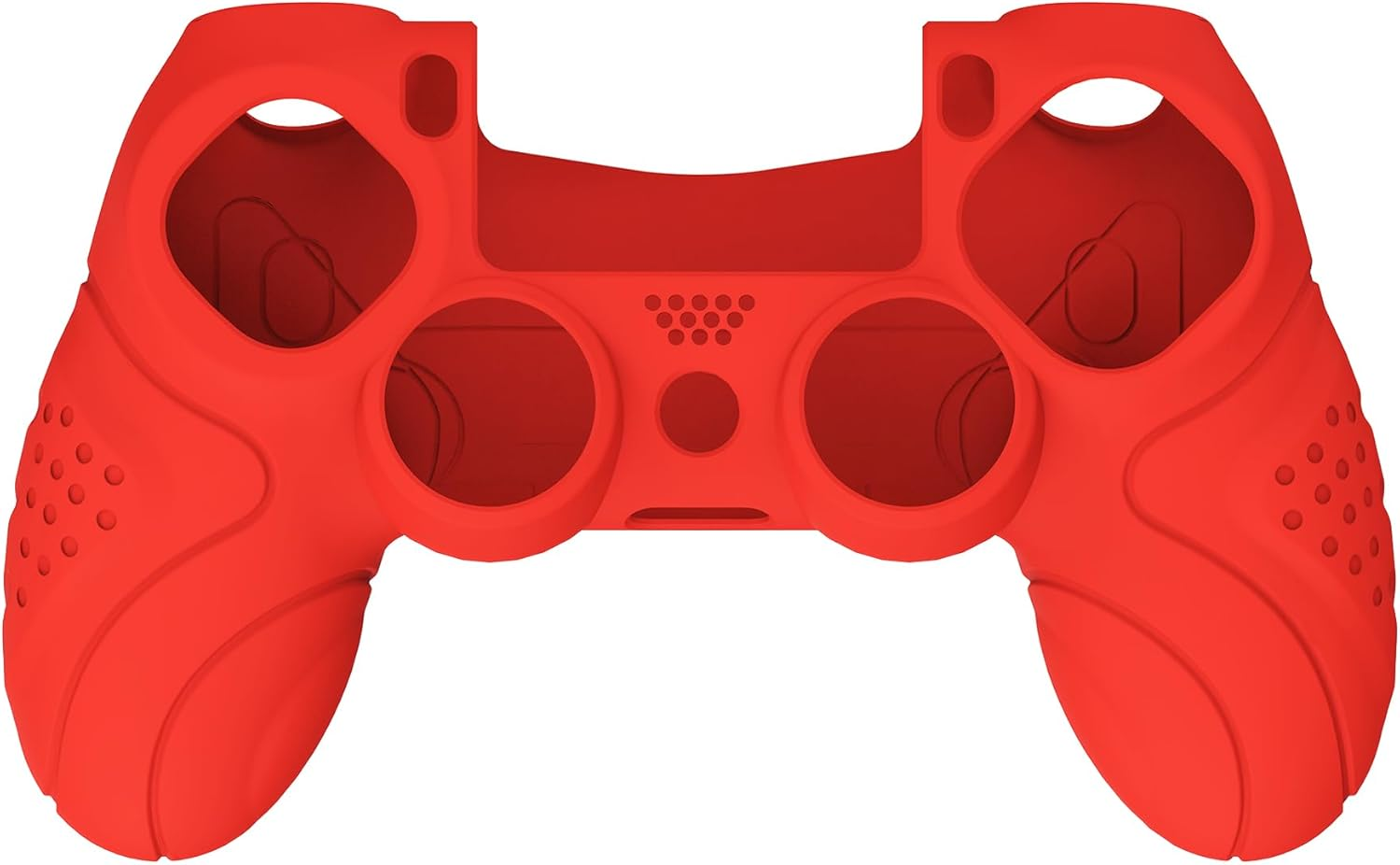 Playvital Guardian Edition Passion Red Ergonomic Soft Anti-Slip Controller Silicone Case Cover for Ps4, Rubber Protector with Black Joystick Caps for Ps4 Slim/For Ps4 Pro Controller