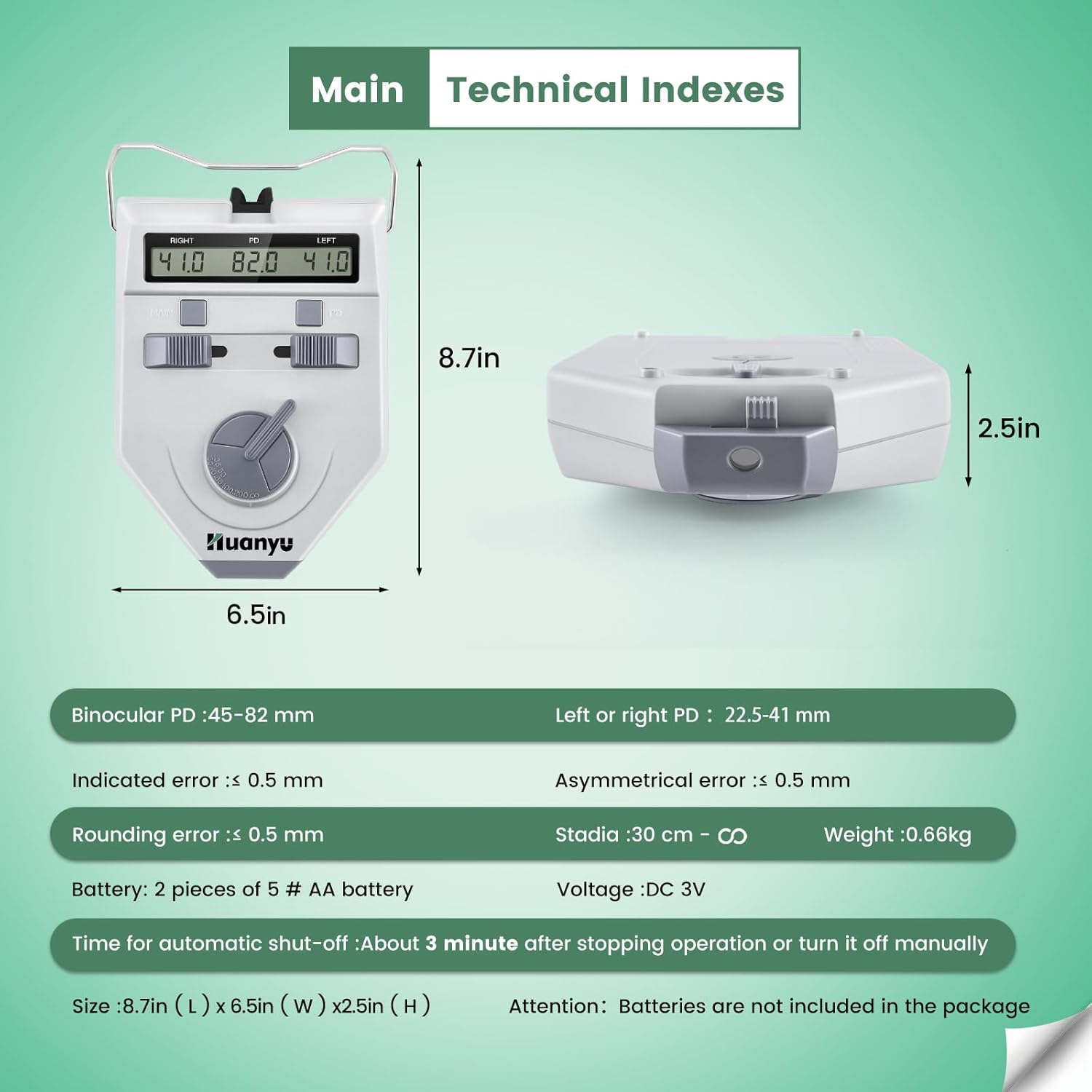 Huanyu Optical Digital Pupilometer 45-82Mm Pupil Meter PD Meter Pupil Distance Meter Optical Instrument CE Approved (LY-9AT) - Ly-9At image number 5