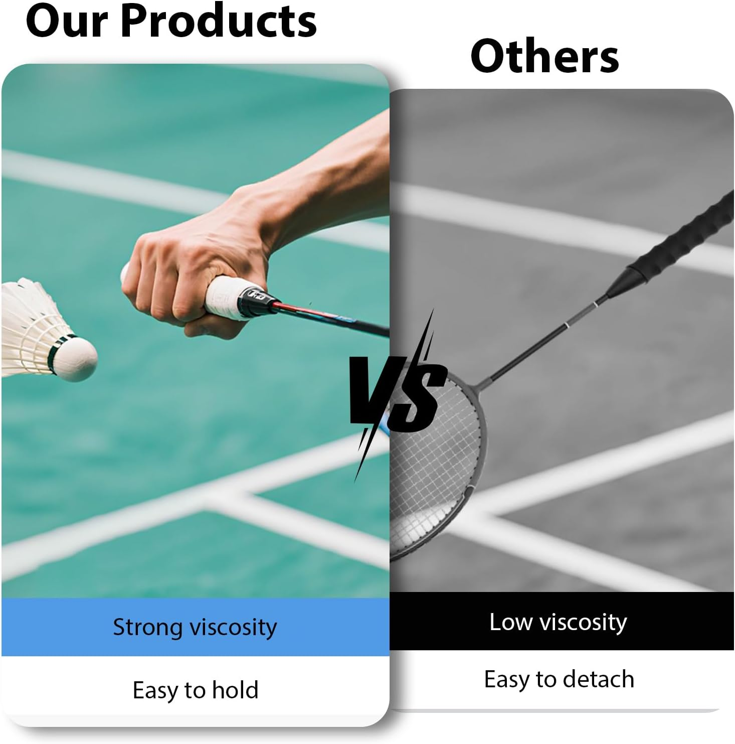 10Pcs Tennis Grip Tape, Badminton Racket Grip, Squash Racket Racquet Grip Tape, Anti-Slip Overgrips, Stability & Comfort on Tennis Racquets Improve Athletic Performance image number 1