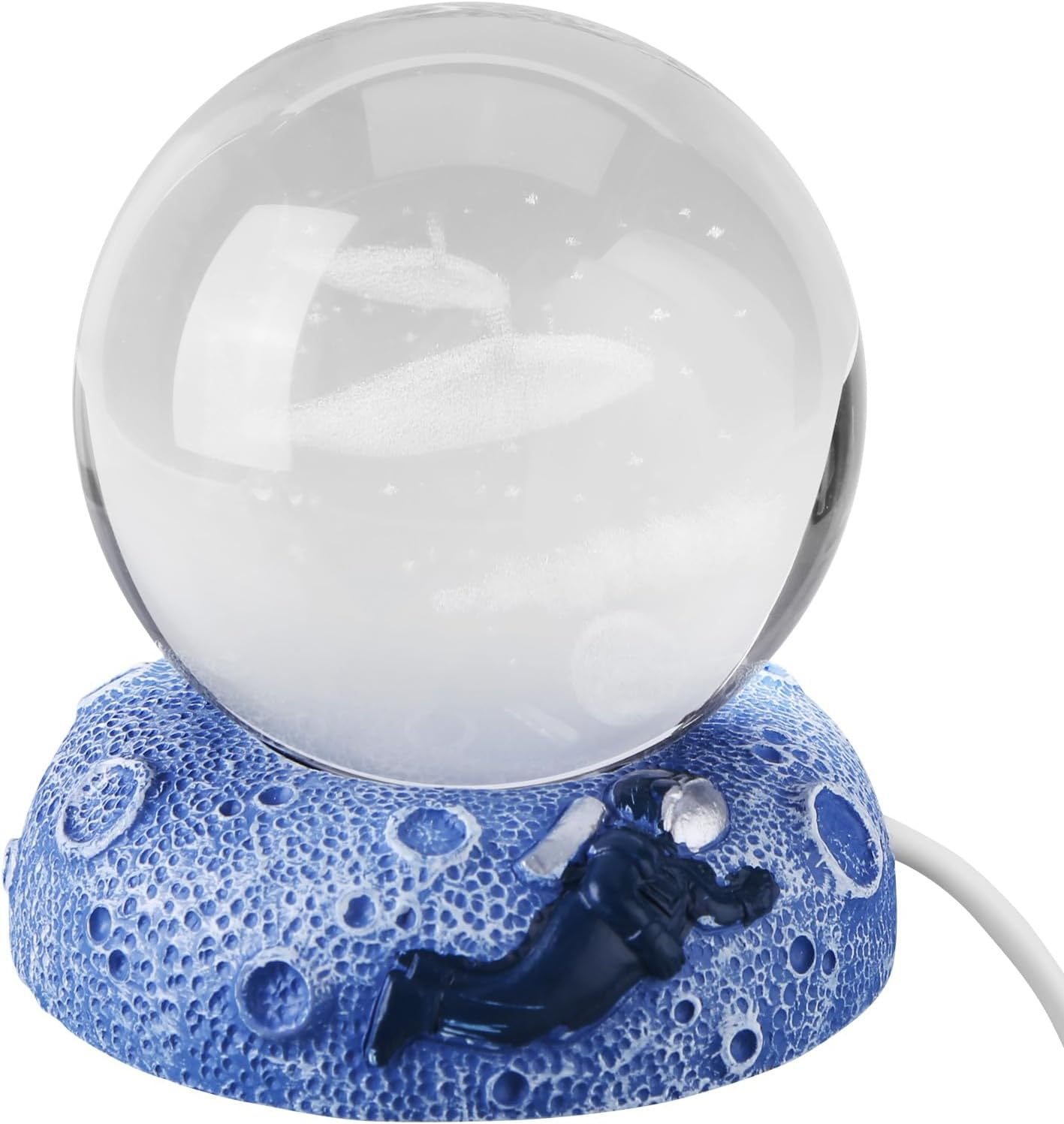 3D Crystal Ball Night Light USB Cool Lamp with LED Lighted Base (Whales)