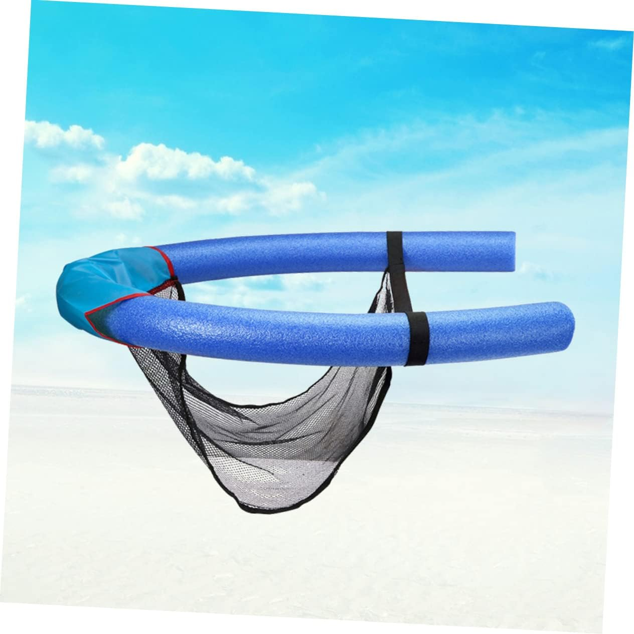 Toyvian Bouncy Mesh Floating Pool Chair - Water Noodle Seat for Child Pool - Inflatable Sponge Stick in Blue image number 5