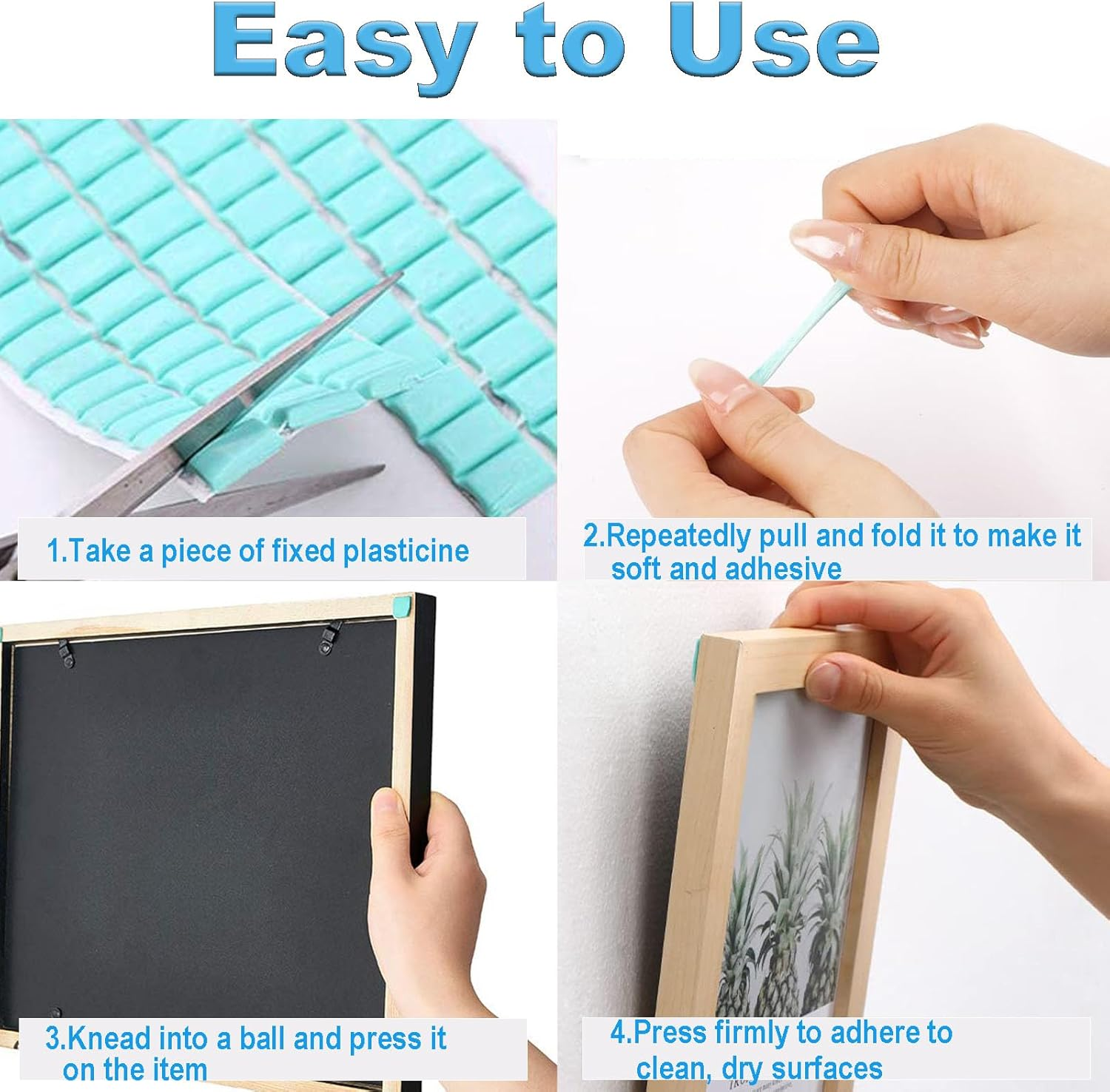 192 Pcs Adhesive Poster Sticky Tack Putty, Wall Safe Tack Putty Removeable & Repositionable, Sticky Mounting Putty,Adhesive Mounting Putty for Wall Hanging Poster/Picture image number 3