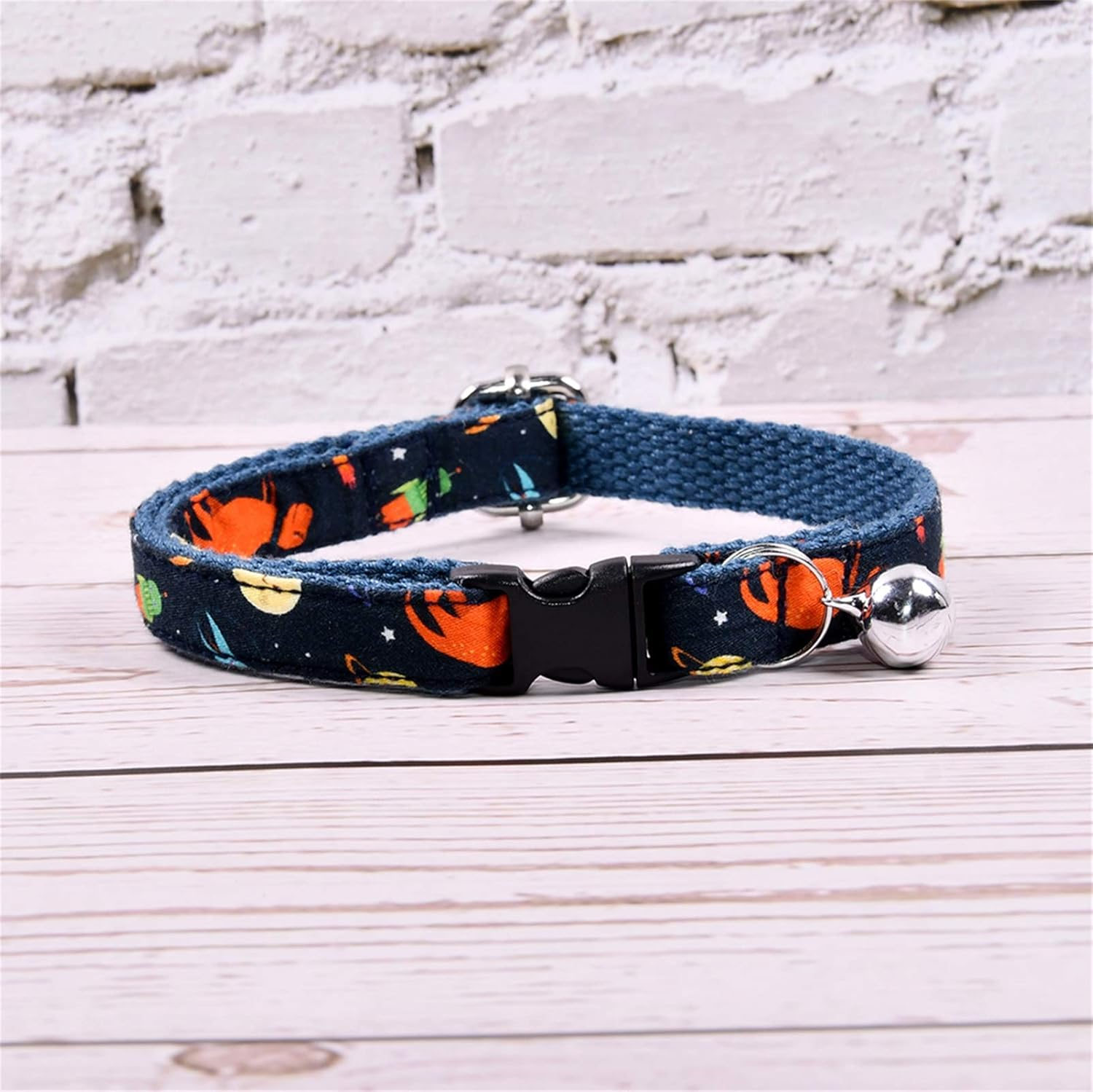 Space Dinosaur Cat Bow Tie Collar Breakaway with Bell, Safety Plastic Buckle Collar for Cats image number 5