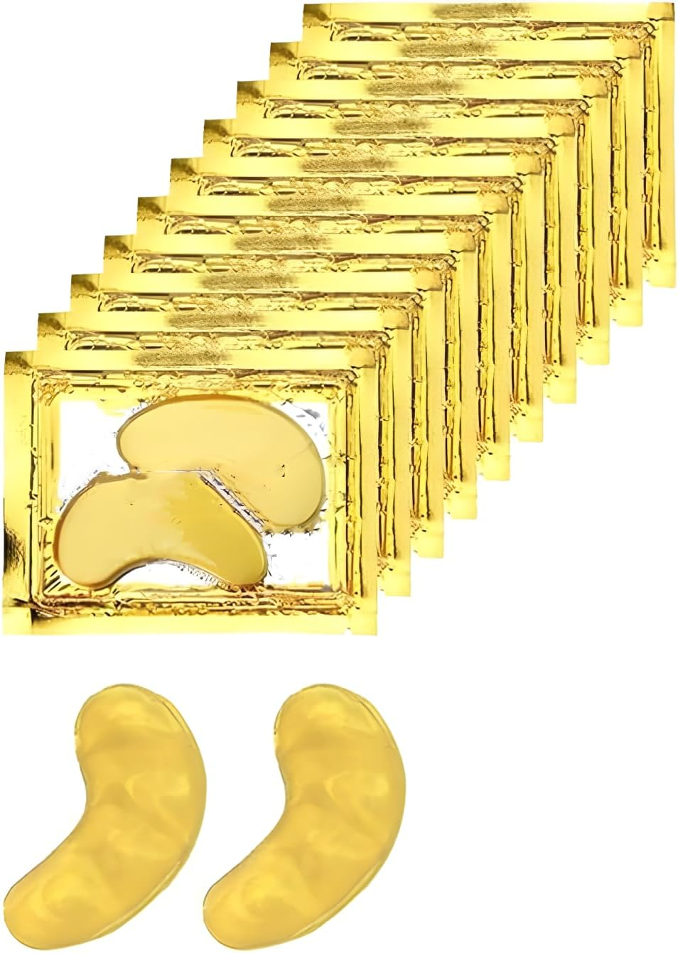 Gel Eye Mask Hydrating and Moisturizing Dark Circles,Travel Women Beauty Skin Care Eyes Gel. (24 Pairs, Gold) image number 2