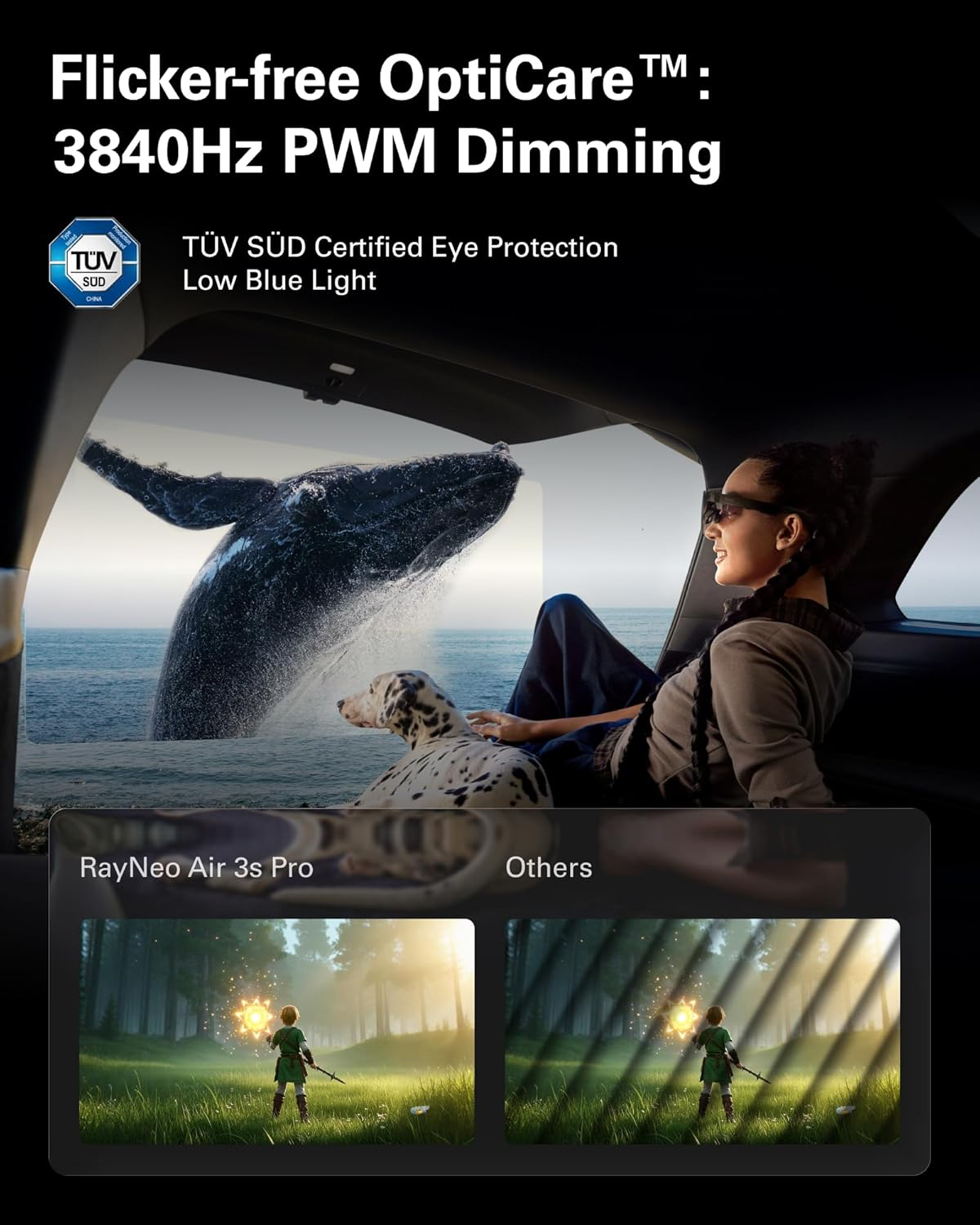 [New] Rayneo Air 3S Pro AR/XR Glasses - 201'' 1200 Nits 120Hz Hueview 2.0 Video Display Smart Gaming Glasses for Iphone 17,16,15/Android/Mac/Switch 2/Ps5/Steamdeck - Next-Gen Personal Theater