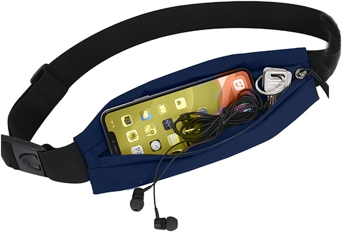Blue Running Belt, Waist Belt,Sports Belt,Sports Waist Pack, Waist Phone save Belt，Gym Workouts, Exercise, Cycling, Walking, Jogging, Marathons, Yoga, Sport for Mobile Phone，Wallet, Card, Key image number 2