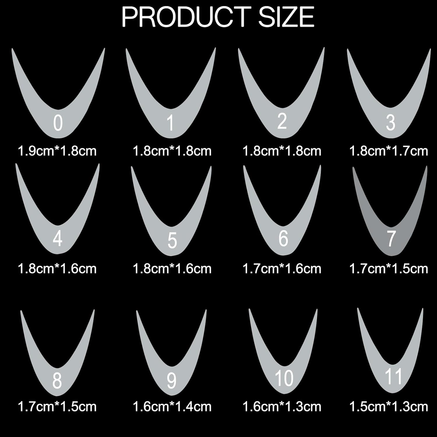 C12Rtive 60 Pieces Dual Nail Shape Stickers, Silicone French Manicure Stickers for Nail Shape, Gel Extension, Quick Build, Dual Nail Shapes Shape (Form-2) image number 2