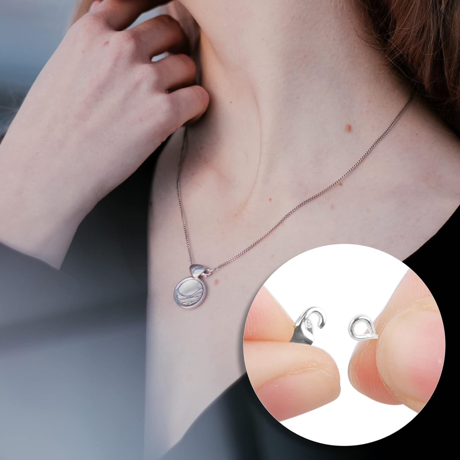 KINBOM 3Pcs Lobster Claw Clasps with Jump Rings, 925 Silver Necklace Bracelet Clasp for Jewelry Making DIY, with Silver Cloth (10X4Mm) image number 4