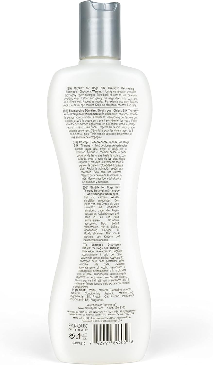 Biosilk Silk Therapy Detangling Shampoo for Dogs 355 Ml image number 1