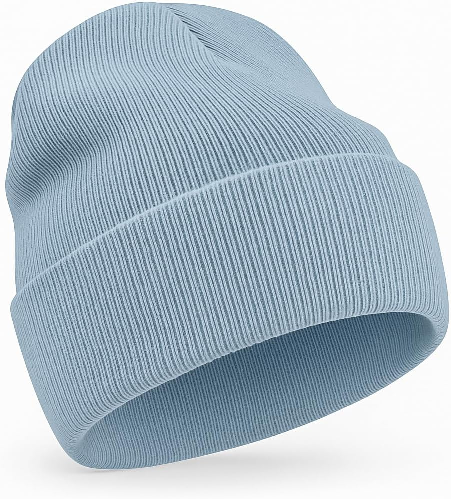 Dumrotite Cotton Beanie Hat for Women Men, Double Warm Knit Winter Hats, Fisherman Slouchy Ski Cuffed Beanies Skull Cap