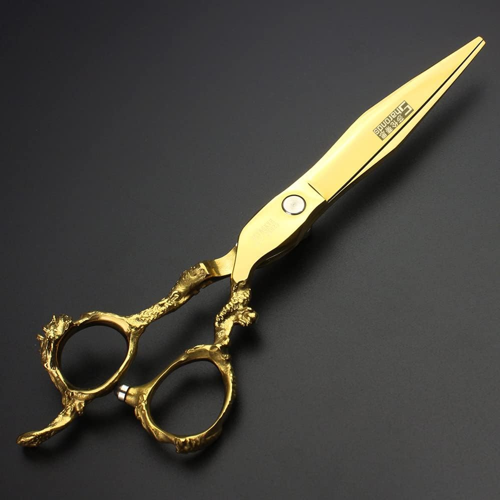 Gold 6/78/9 Inch Professional Haircut Scissors, Multifunctional Haircut Scissors Set (7 Inch Flat Scissors) image number 3