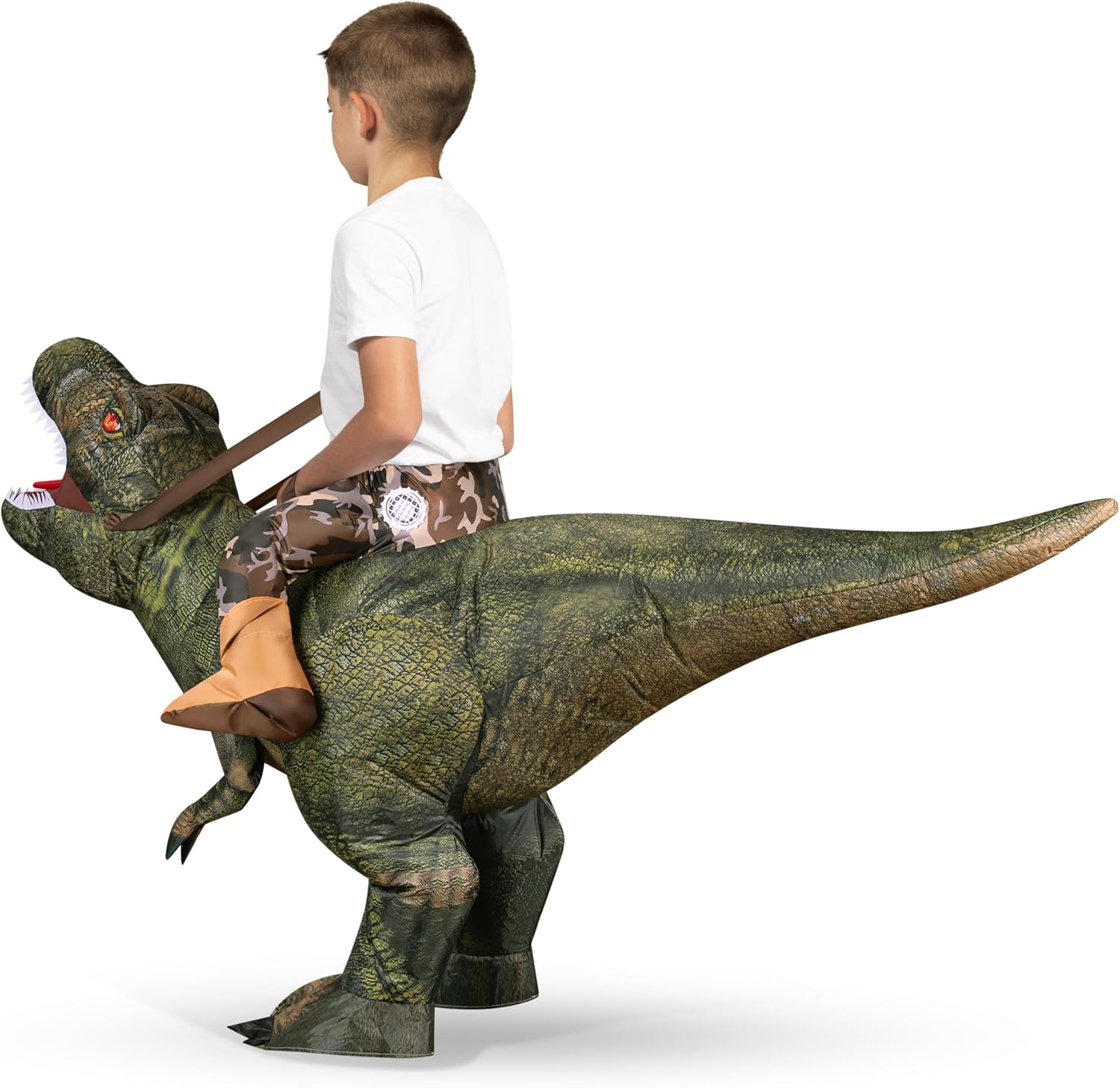 Spooktacular Creations Halloween Inflatable Costume, Adult Dinosaur Costume, Ride-On T-Rex Blow up Costume for Dressup image number 4