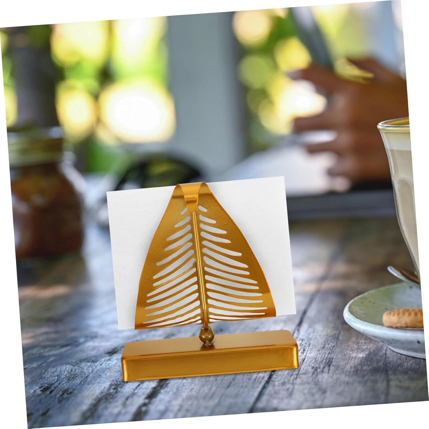 Angoily Large Napkin Holder Rustic Napkin Rack for Restaurant Kitchen Tabletop Classic Leaf Design image number 1