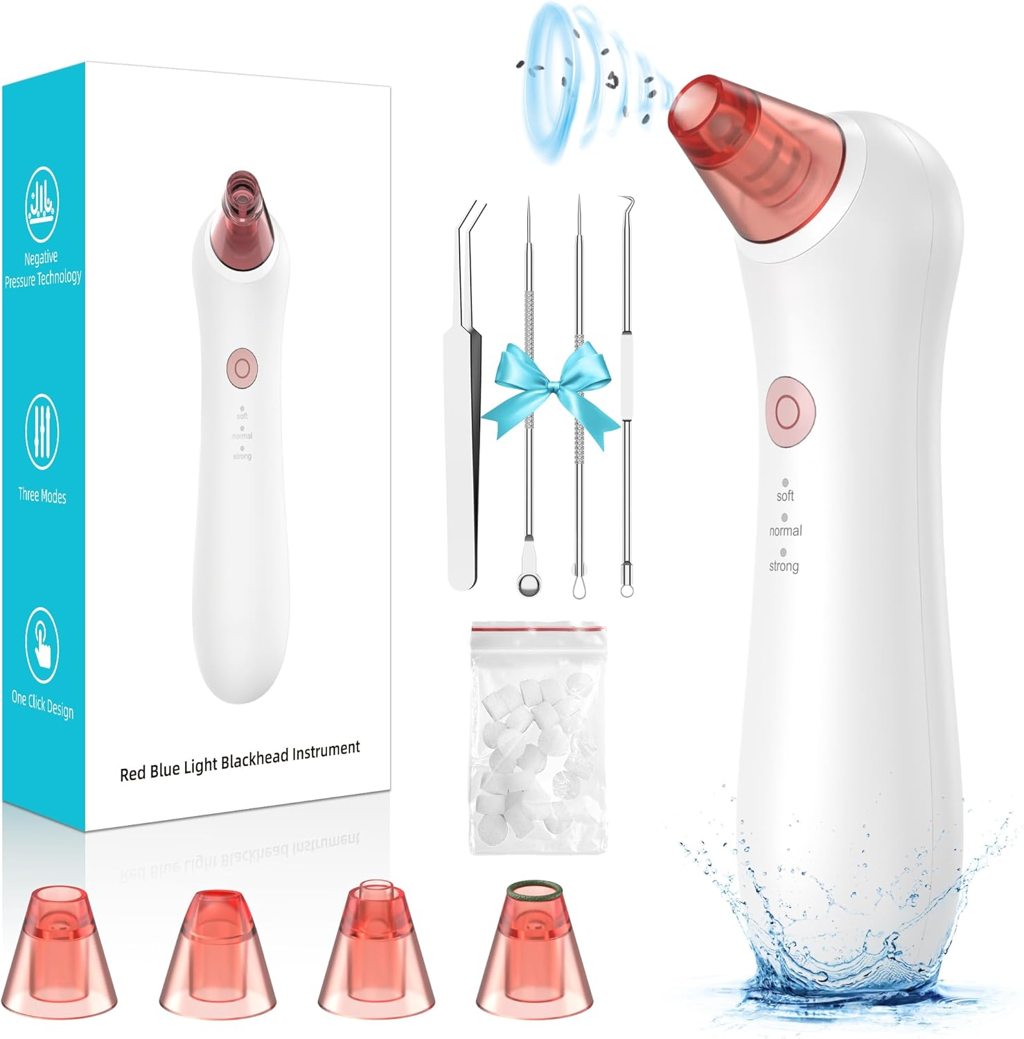 Blackhead Remover Pore Vacuum, Pore Extractor & Blackhead Removal Tools. Features 3 Adjustable Modes and 4 Probes for Removing Blackheads, Whiteheads, and Acne. Deeply Cleans the Skin image number 5
